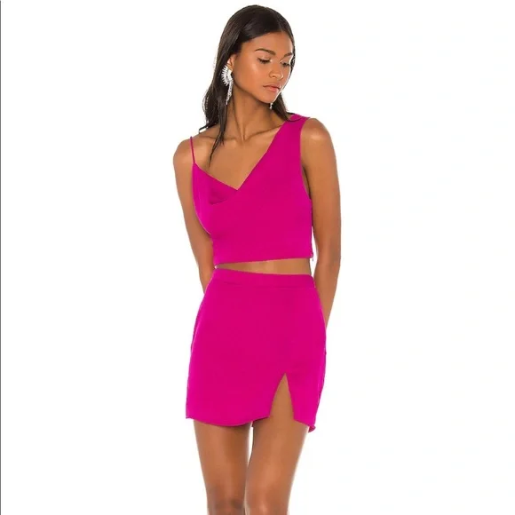 Superdown Kylie Mini Skirt Set in Magenta - Picture 6 of 11